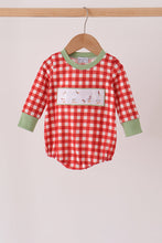 Red goose embroidery gingham bubble - ARIA KIDS
