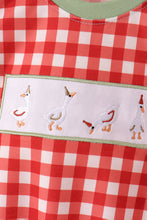 Red goose embroidery gingham bubble - ARIA KIDS