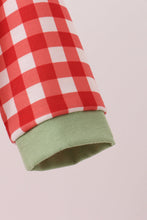 Red goose embroidery gingham romper - ARIA KIDS