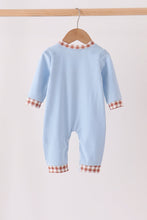 Blue turkey applique romper