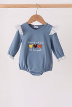 Teal turkey french knot ruffle bubble