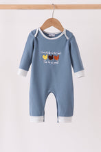 Teal turkey french knot romper