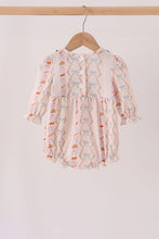 Pumpkin Pie Bow Embroidery Ruffle Bubble