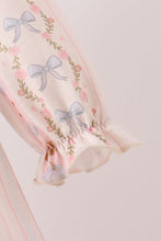 Pumpkin Pie Bow Embroidery Ruffle Dress