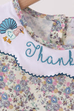 Blue turkey embroidery dress