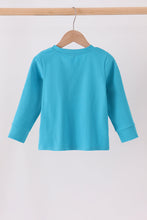 Blue turkey embroidery top - ARIA KIDS