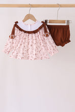 Brown touchdown football embroidery bloomer set