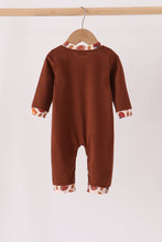 Brown touchdown football embroidery romper