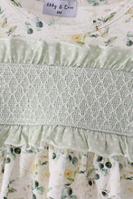 Sage floral smocked ruffle bloomer set - ARIA KIDS
