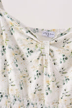 Sage floral smocked tiered mom dress - ARIA KIDS