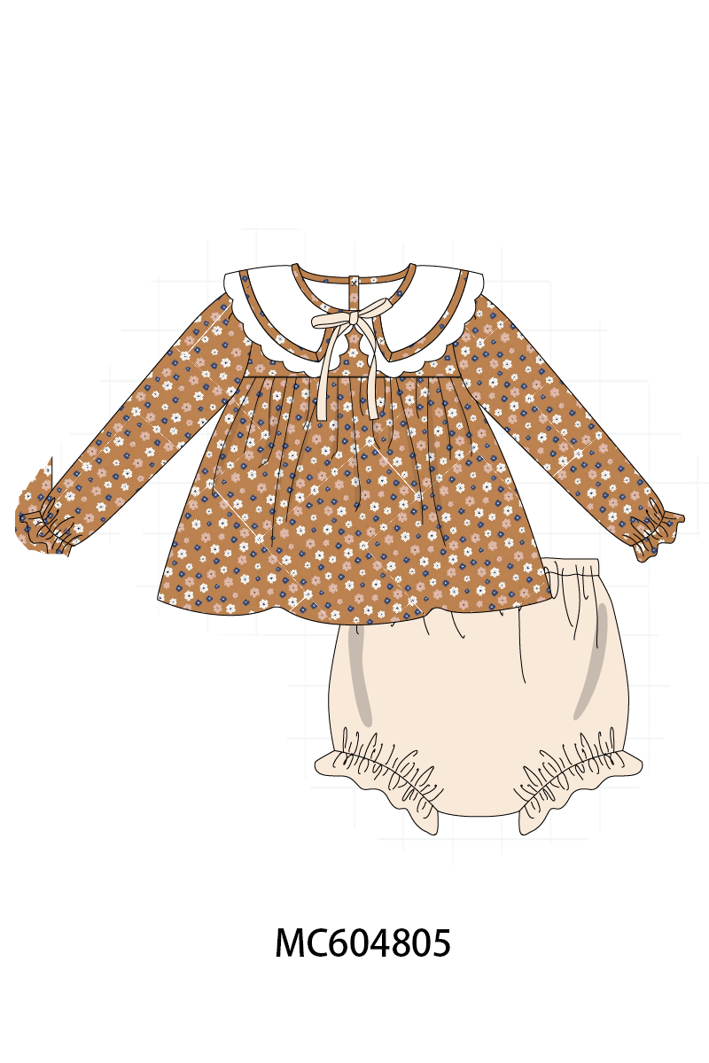 Fall floral print bloomer set - ARIA KIDS