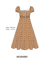 Fall floral print mom dress