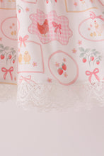 Pink chicken embroidery bloomer set - ARIA KIDS