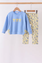 Yellow Floral Bow Applique Pants Set - ARIA KIDS