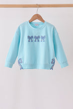 Blue Floral Bow Applique Top - ARIA KIDS