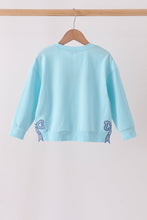 Blue Floral Bow Applique Top - ARIA KIDS