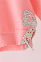 Pink Floral Bow Applique Top - ARIA KIDS