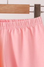 Colorblock character applique ruffle pants set