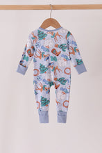 Blue Cowboy Bamboo Romper