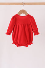 Red christmas character applique ruffle bubble