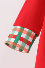 Red christmas character applique romper