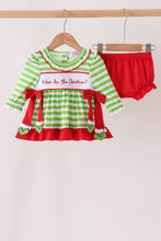 Green Stripe Grinch Applique Bloomer Set - ARIA KIDS