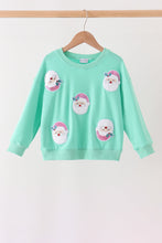 Mint Santa Sequin Mom&me Top