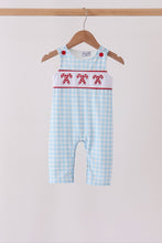 Blue Candy Cane Embroidery Gingham JonJon