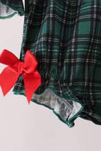 Forest Plaid Smocked Bow Bubble