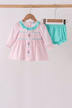 Pink Nutcracker Smocked Ruffle Bloomer Set