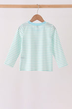 Mint Nutcracker Embroidery Stripe Top