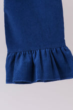 Blue Nativity corduroy Embroidery Ruffle Pants Set - ARIA KIDS