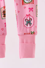 Pink Snowman Ruffle Bamboo Romper