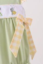 Green Princess Frog Embroidery Ruffle Bubble - ARIA KIDS
