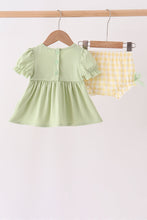 Green Princess Frog Embroidery Ruffle Bloomer Set - ARIA KIDS