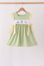 Green Princess Frog Embroidery Ruffle Dress - ARIA KIDS