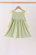 Green Princess Frog Embroidery Ruffle Dress - ARIA KIDS