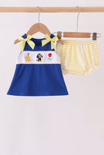 Royal Blue Character Embroidery Bloomer Set - ARIA KIDS