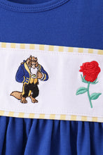 Royal Blue Character Embroidery Ruffle Pants - ARIA KIDS