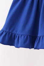Royal Blue Character Embroidery Ruffle Pants - ARIA KIDS