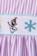 Purple Stripe Frozen Embroidery Ruffle Pants Set - ARIA KIDS