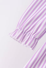 Purple Stripe Frozen Embroidery Ruffle Pants Set - ARIA KIDS