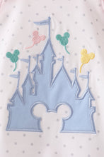 Pink Castle Applique Ruffle Bubble - ARIA KIDS