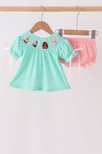 Green Character Smocked Bloomer Set - ARIA KIDS