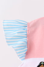Pink Princess Embroidery Stripe Ruffle Pants Set - ARIA KIDS