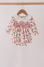 Red Holly Bow Smocked Lace Bubble
