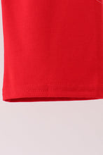 Red Character Embroidery Gingham Pants Set - ARIA KIDS