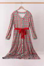 Red Bow Gingham Mom Dress - ARIA KIDS