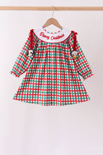 Red Character Embroidery Gingham Dress - ARIA KIDS