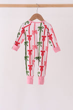Pink Bow Zip Bamboo Romper